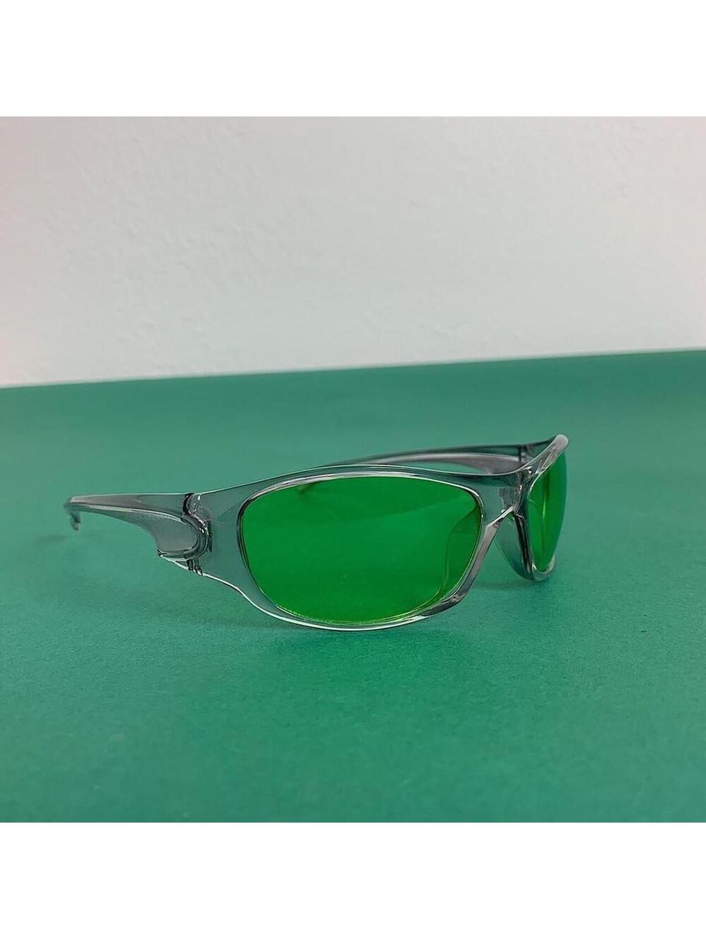 Cyber Futuristic Green Lenses sunglasses. Unisex - Picture 4 of 6